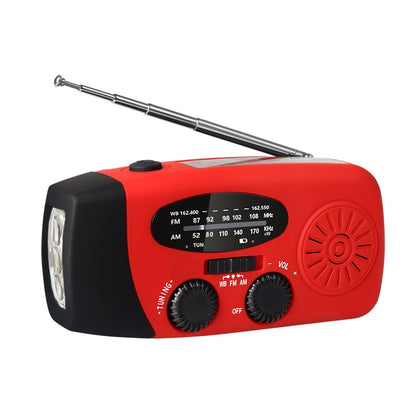 Mini-portable 3leds Solar Hand Emergency Radio Added SOS Feature for Outdoor Use