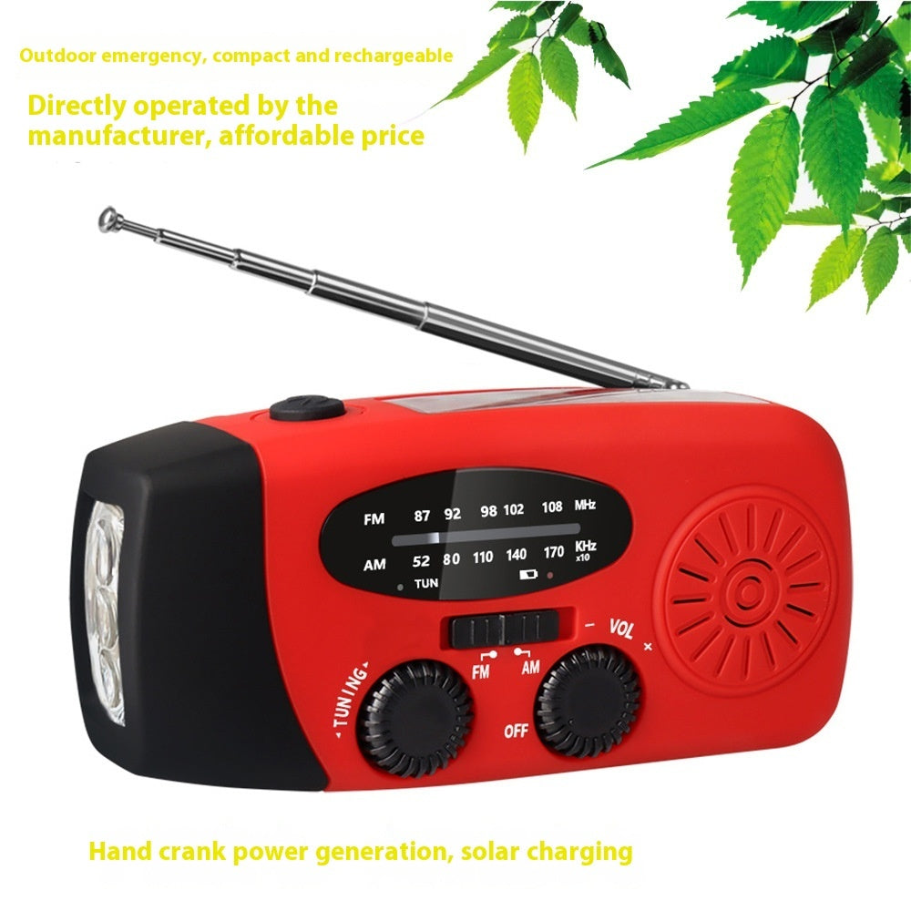 Mini-portable 3leds Solar Hand Emergency Radio Added SOS Feature for Outdoor Use