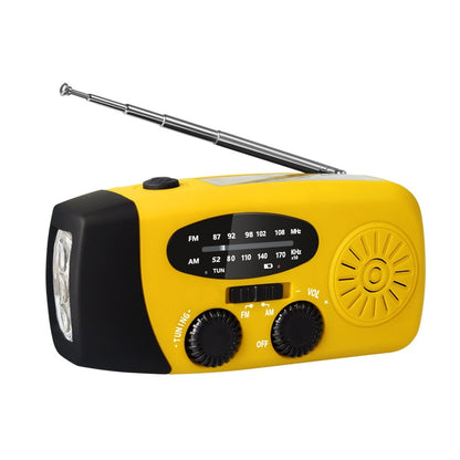Mini-portable 3leds Solar Hand Emergency Radio Added SOS Feature for Outdoor Use