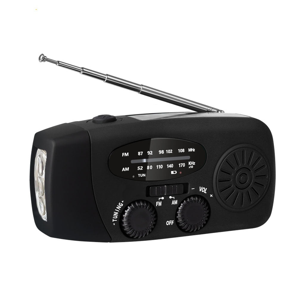 Mini-portable 3leds Solar Hand Emergency Radio Added SOS Feature for Outdoor Use