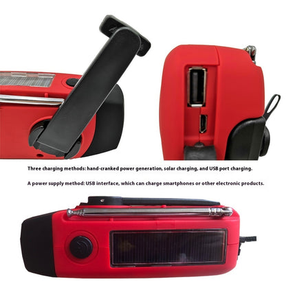 Mini-portable 3leds Solar Hand Emergency Radio Added SOS Feature for Outdoor Use