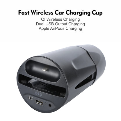 10W Car Charger Cup Holder Mount Galaxy Wireless Qi Fast Charging Mount Compatible with iPhone 11 Pro XR XS Max X 8 Plus