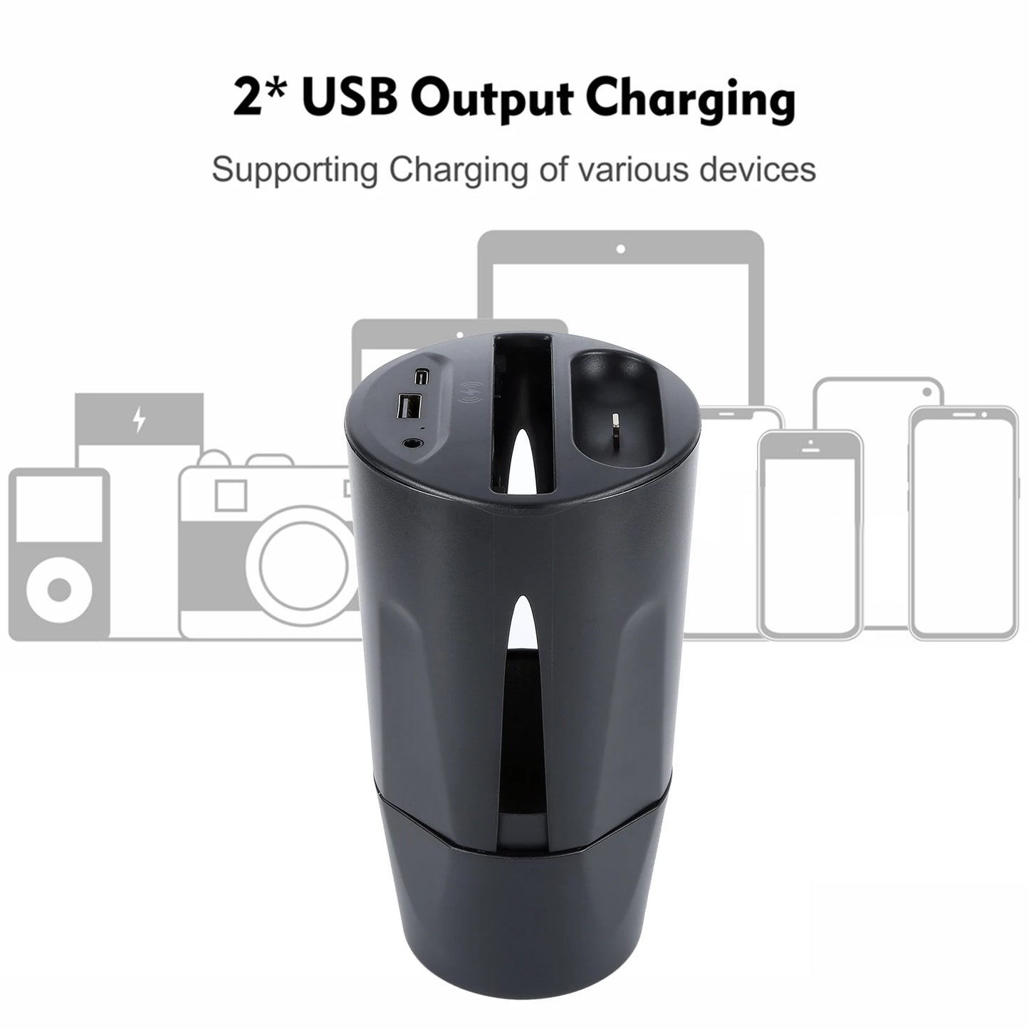 10W Car Charger Cup Holder Mount Galaxy Wireless Qi Fast Charging Mount Compatible with iPhone 11 Pro XR XS Max X 8 Plus