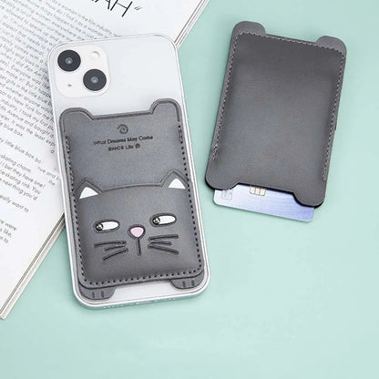 Adhesive Sticker Cartoon Credit Card Holder Card Sleeve Phone Back Pocket Storage Wallet Phone Card Holder Mobile Wallet