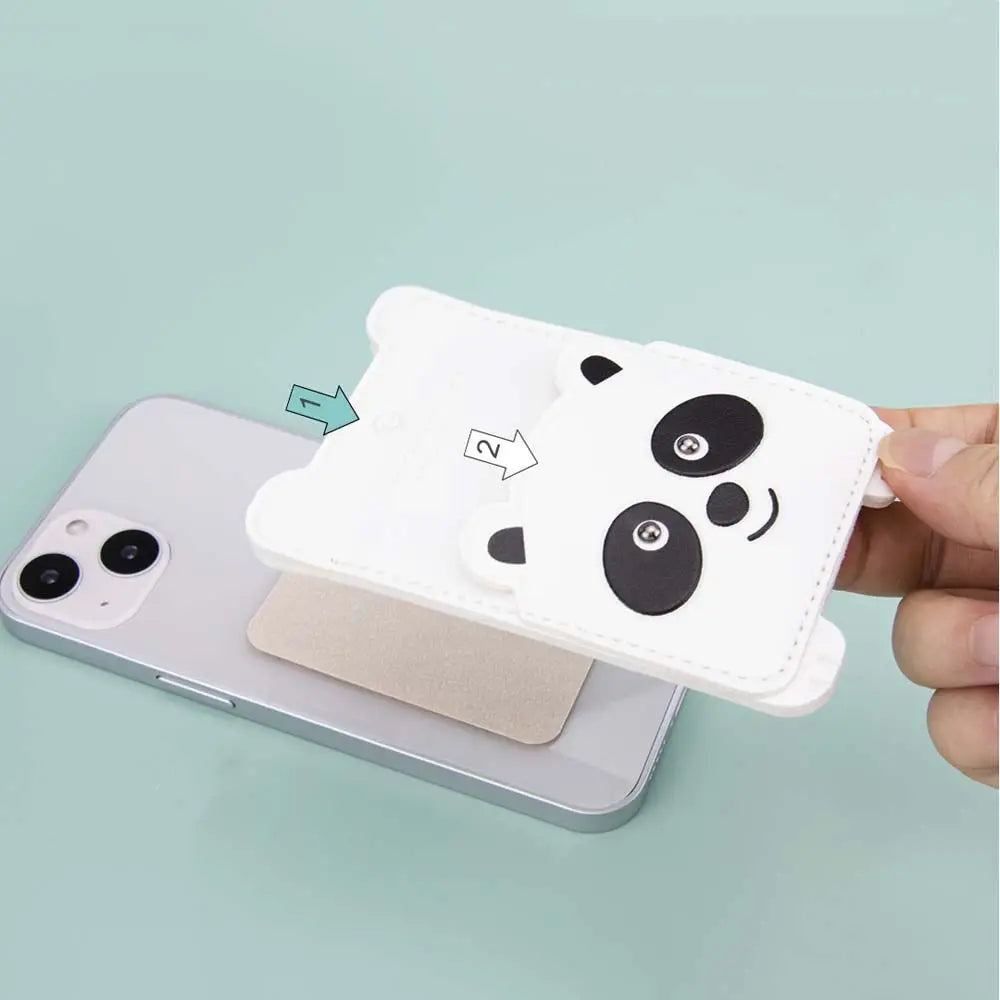 Adhesive Sticker Cartoon Credit Card Holder Card Sleeve Phone Back Pocket Storage Wallet Phone Card Holder Mobile Wallet