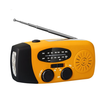 Mini-portable 3leds Solar Hand Emergency Radio Added SOS Feature for Outdoor Use