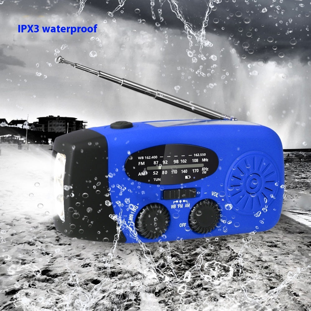 Mini-portable 3leds Solar Hand Emergency Radio Added SOS Feature for Outdoor Use