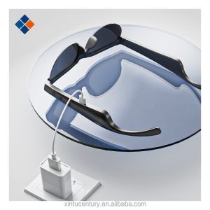 Blurtrum BT Chip Smart Sunglasses for Men Women Clear Plastic LED Battery Indicator Glasses Music Sports Earphones Headphones